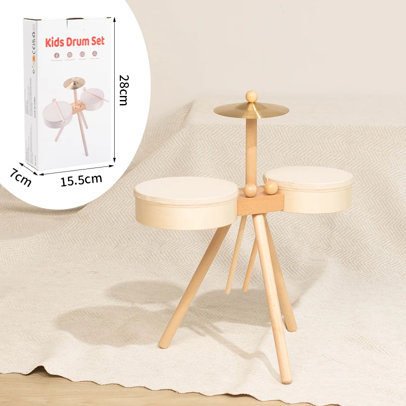 Kids Wooden Drum Toy – Musik & Kreativitet – Trommesæt