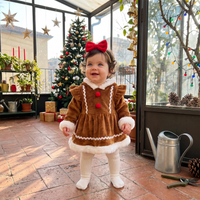 Thumbnail for LittleGinger – Varm og festlig – Baby-julejumpsuit med hårbånd
