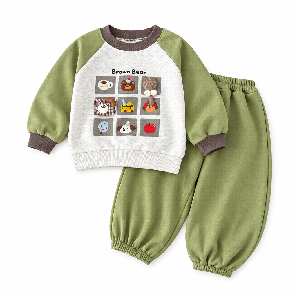 MiniBuddy – Blødt og praktisk – Børnesweatersæt med lange ærmer