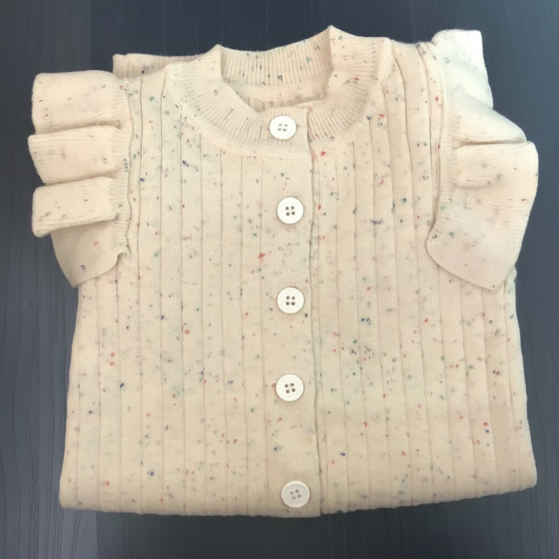 MiniAurora – Blødt & elegant – Strikket babydragt med englevinger og pandebånd