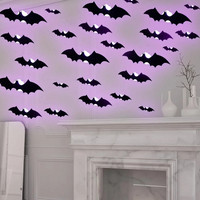 Thumbnail for SpookyGlow – Uhyggelig & stemningsfuld – LED-vægdekoration med Halloween-flagermus