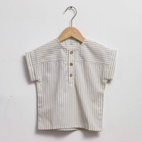 Thumbnail for LittleClassic – Elegant og behagelig – Linnedskjorte til drenge med knapdetaljer