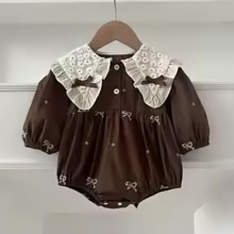 Mini Fashion™ - Kjole - Beige mønsterKomfortabel og stilfuld - Forår Romper Kjoler Børn
