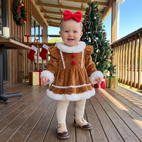 Thumbnail for LittleGinger – Varm og festlig – Baby-julejumpsuit med hårbånd