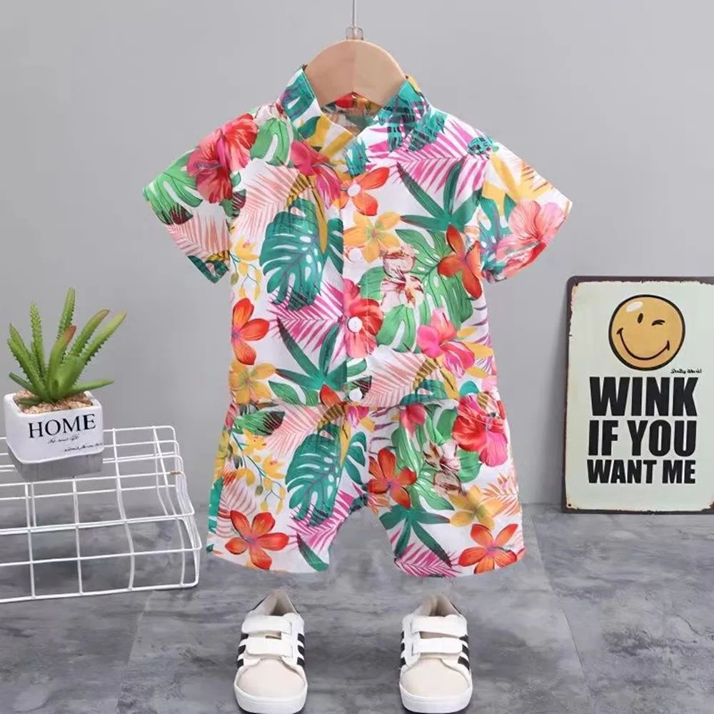 Mini Fashion™ - Frisk og munter - Blomstret drengesæt