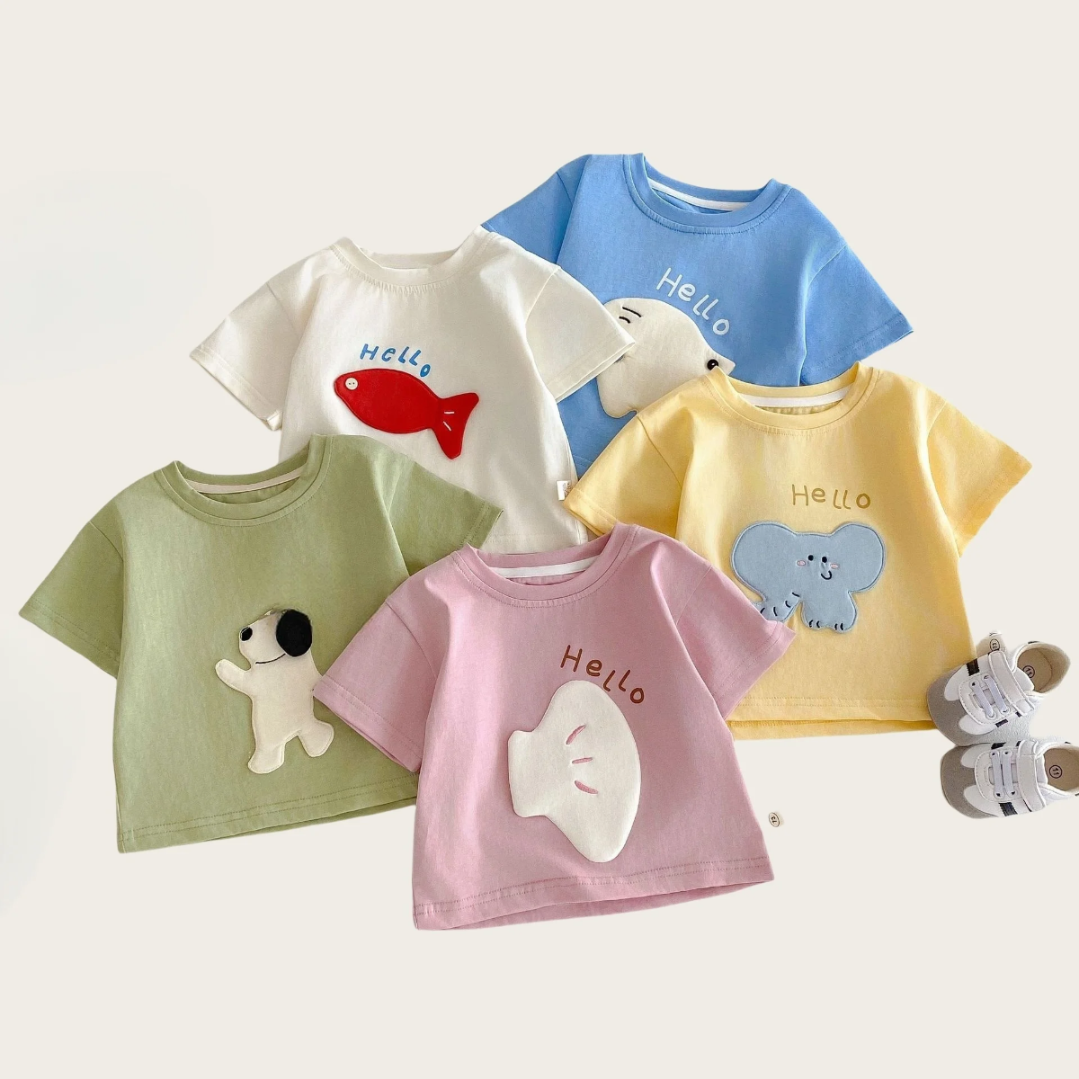 LittlePatch – Tegneserie & Sjov  – Børnet-shirt med tegneserie-patches