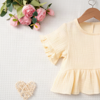 Thumbnail for SoftCharm – Elegant og behageligt – Pigesæt med bluse med flæser og lange bukser