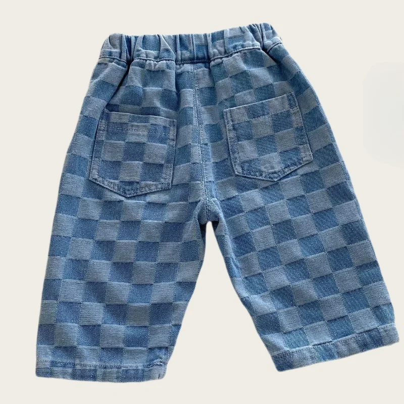 DenimCheck – Komfortable & trendy – børnebukser med ternet mønster