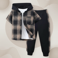 Thumbnail for Boys Checkered Outfit – Trendy og behageligt – Børnetøjssæt med tern
