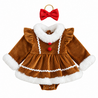 Thumbnail for LittleGinger – Varm og festlig – Baby-julejumpsuit med hårbånd