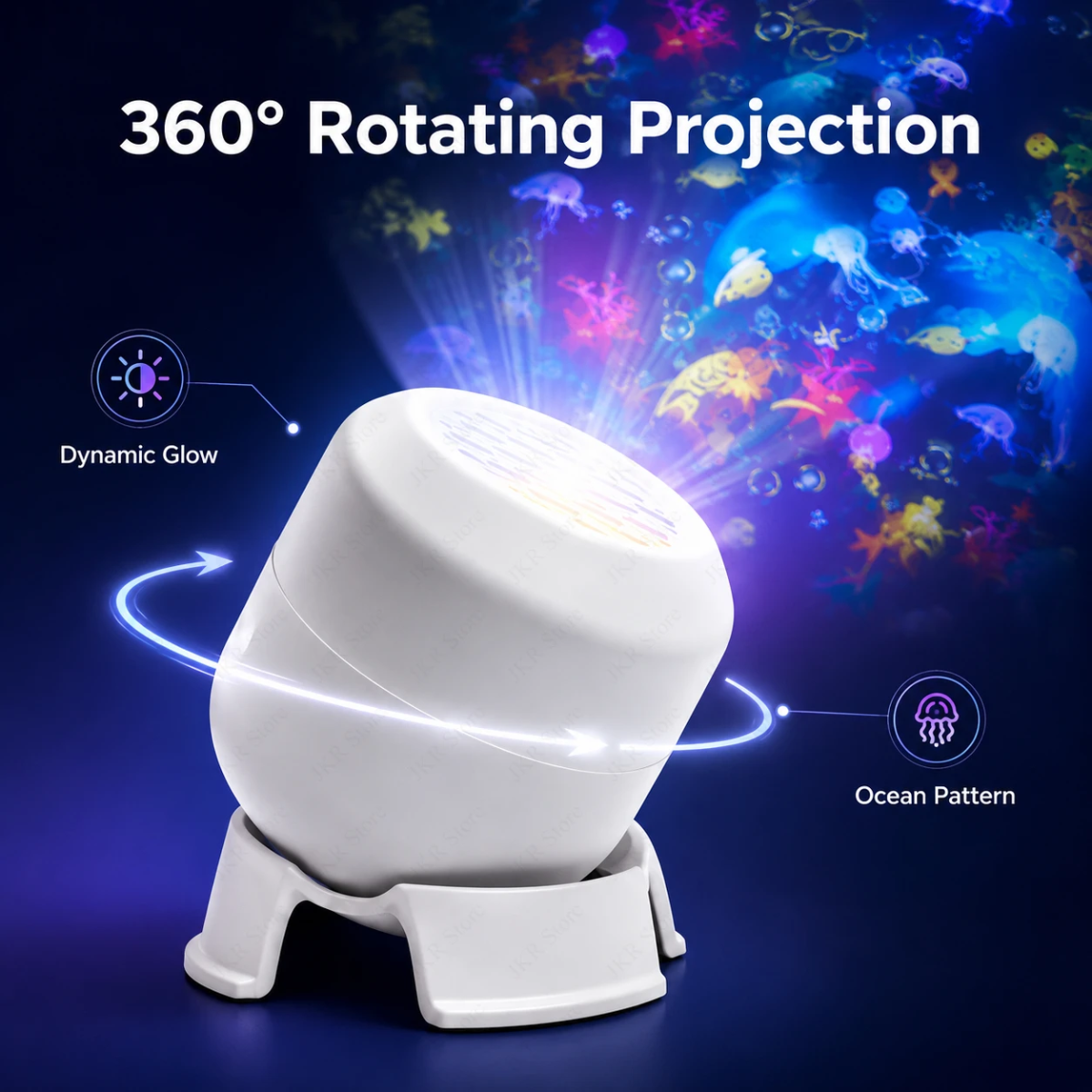 SeaDream – Leg og læring – 360° roterende LED-natlampe