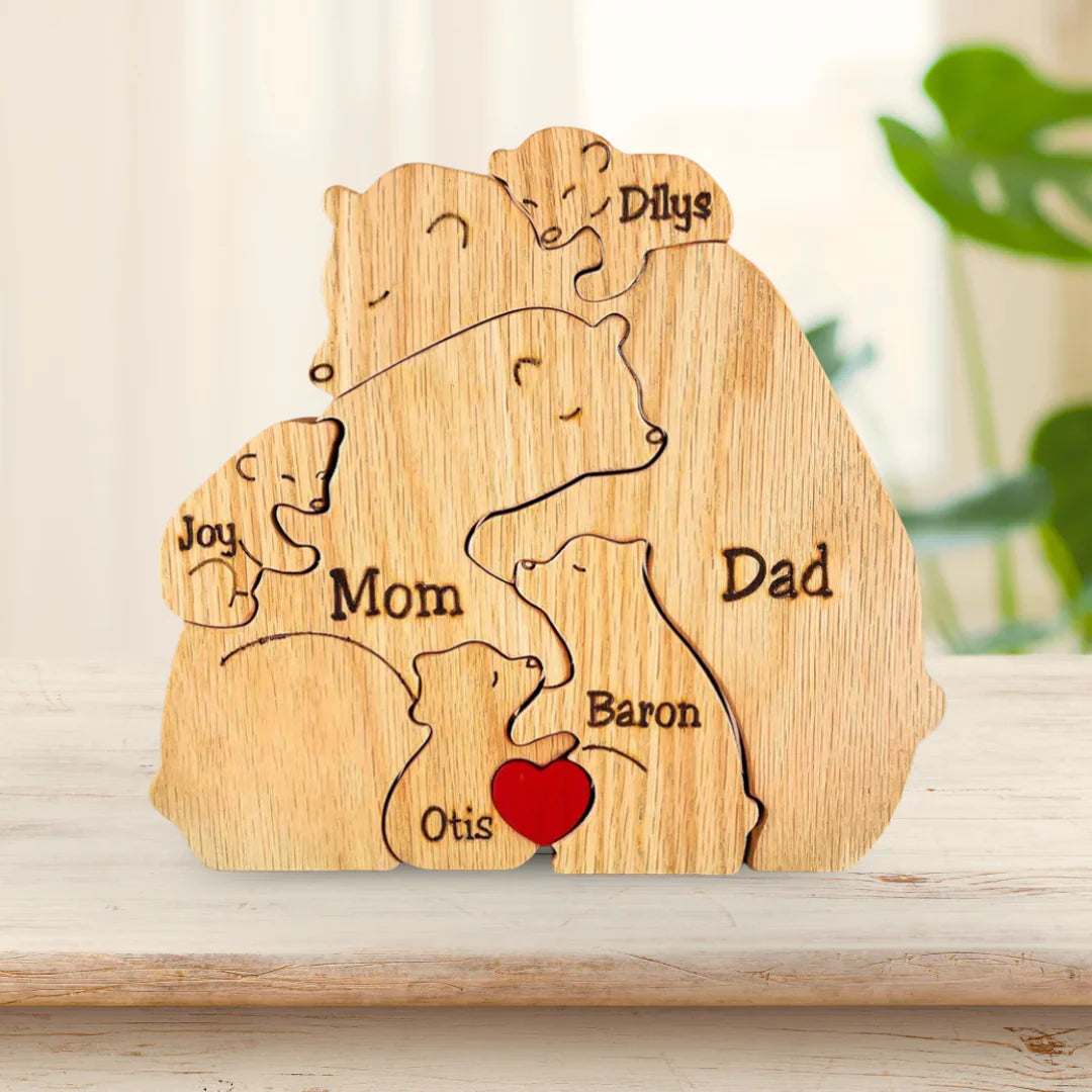 Family Puzzle™ – Personlig morsdagsgave med bjørnefamilie