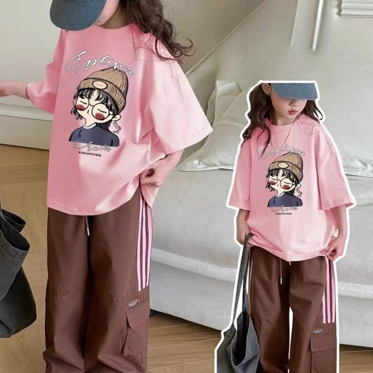 CuteStyle – Trendy og behagelig – T-shirt med oversized tegneserieprint