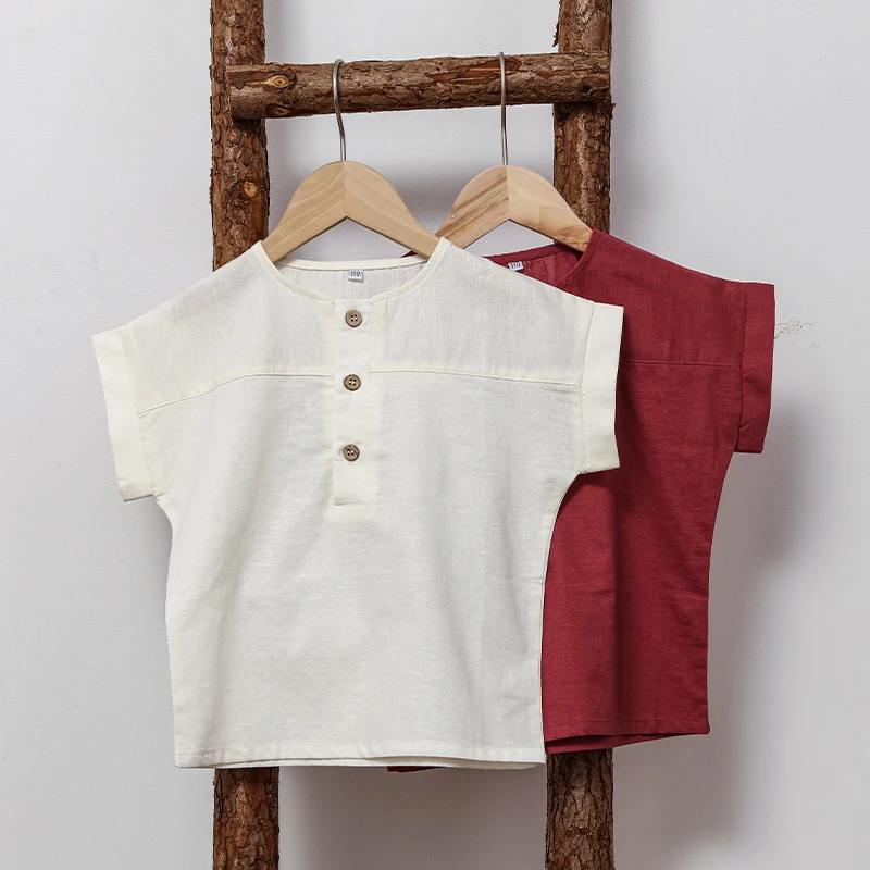LittleClassic – Elegant og behagelig – Linnedskjorte til drenge med knapdetaljer