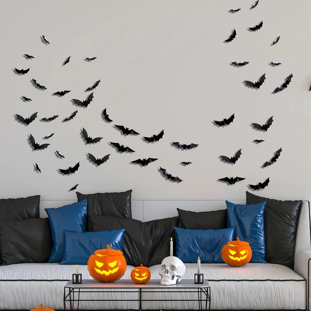 SpookyGlow – Uhyggelig & stemningsfuld – LED-vægdekoration med Halloween-flagermus