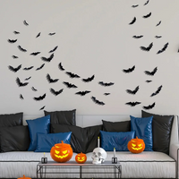 Thumbnail for SpookyGlow – Uhyggelig & stemningsfuld – LED-vægdekoration med Halloween-flagermus
