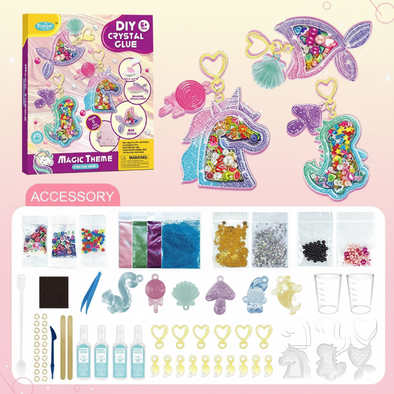 DIY Crystal Keychain Kit – Kreativt & legesygt – Nøglerings-håndværkssæt