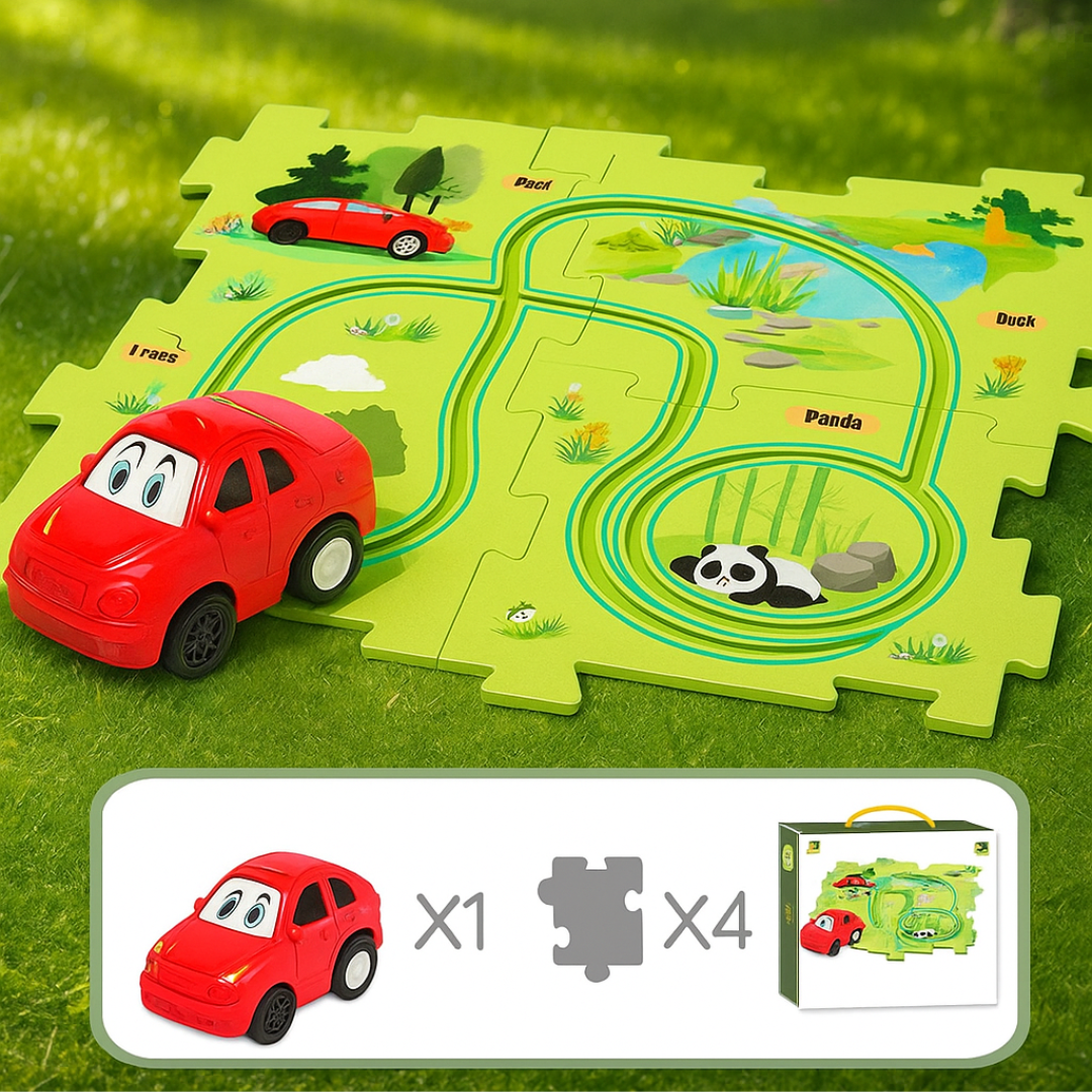 Car Track™ - Byg, leg og opdag - sæt med legetøjsbiler