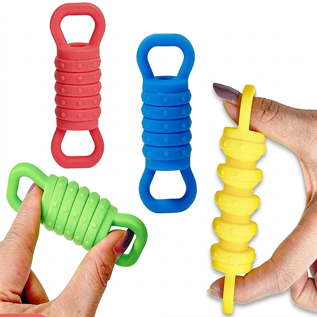 Plungy – Elastisk & sensorisk – Fidget-legetøj af silikone (sæt med 4)