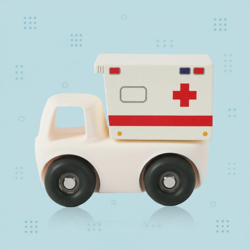 Montessori Silicone Toy Car – Sikker & bidvenlig – Bidelegetøj i form af et køretøj i silikone