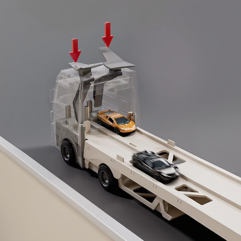 CarHauler – Legende & eventyrligt – Biltransportør-legesæt med racerbiler