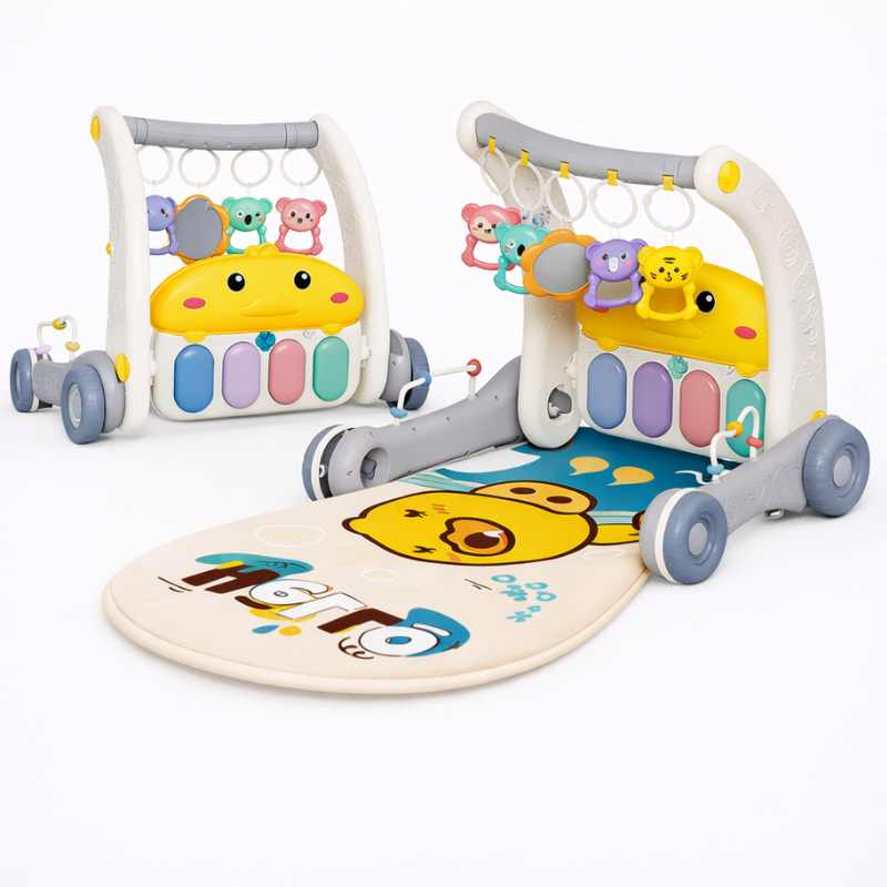 Step & Play – Interaktivt og sikkert – 3-i-1 gåvogn og babygymnastik