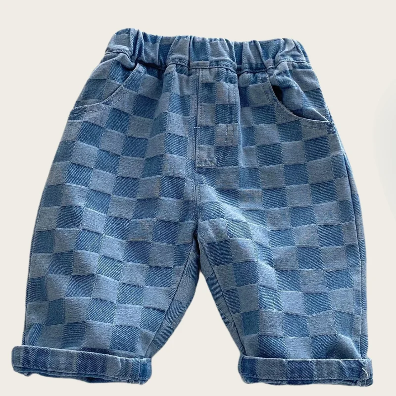 DenimCheck – Komfortable & trendy – børnebukser med ternet mønster