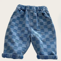 Thumbnail for DenimCheck – Komfortable & trendy – børnebukser med ternet mønster