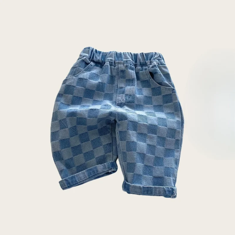 DenimCheck – Komfortable & trendy – børnebukser med ternet mønster