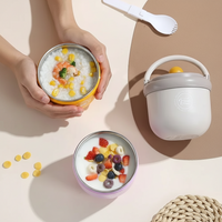 Thumbnail for MealMate – Praktisk og isoleret – Fritstål-frokostskål med ske