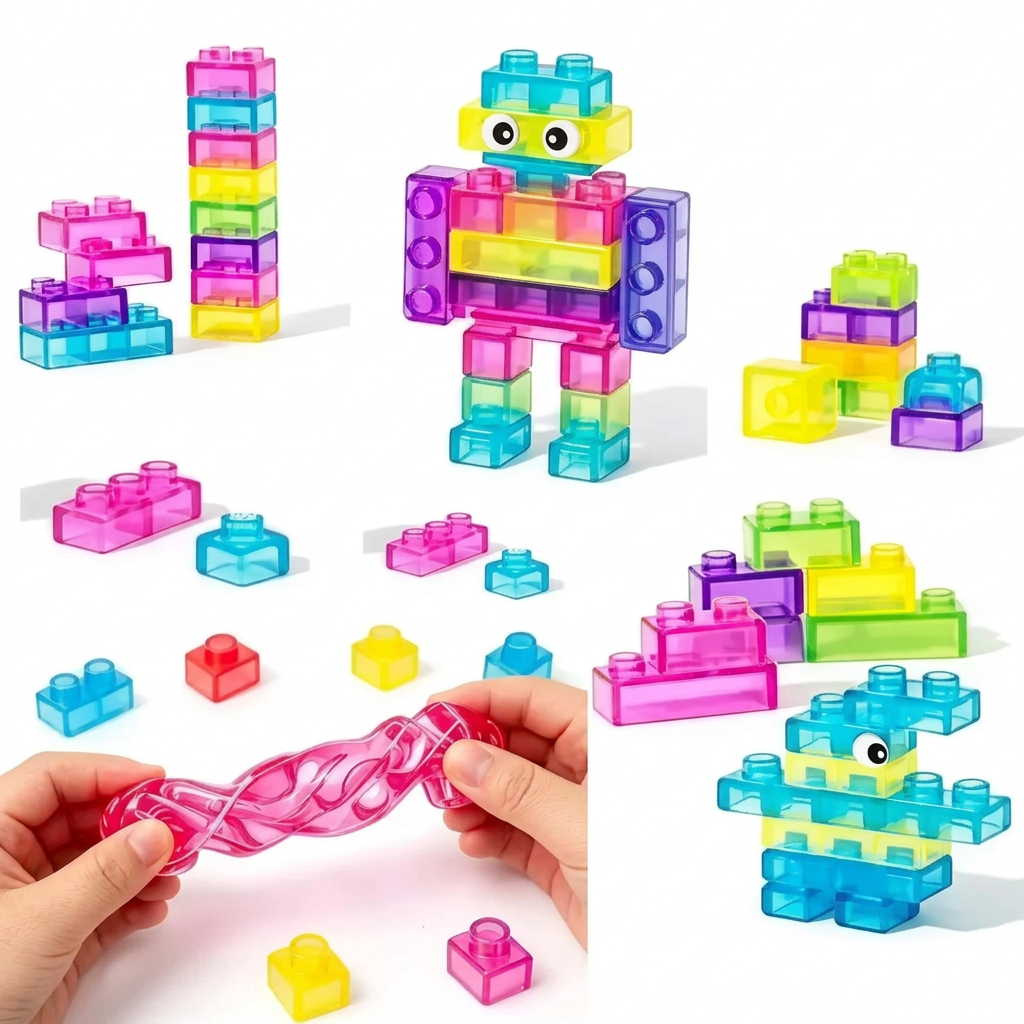JellyBuild – Blødt & kreativt – Fleksible gelé-byggeklodser
