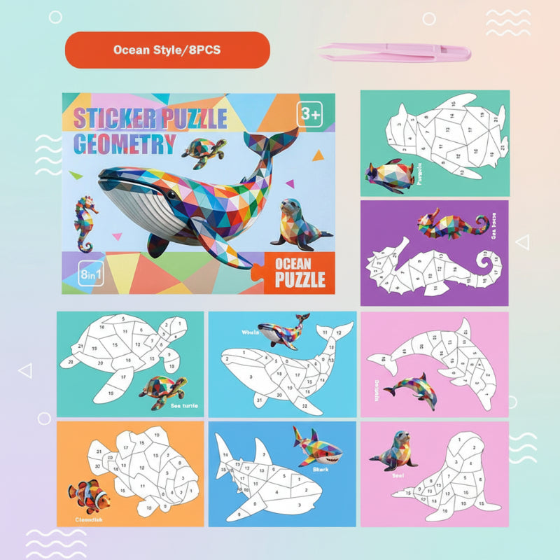 3D Sticker Puzzle – Kreativt og lærerigt – Geometrisk 3D-puslespil