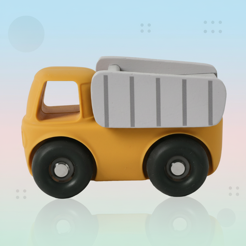 Montessori Silicone Toy Car – Sikker & bidvenlig – Bidelegetøj i form af et køretøj i silikone