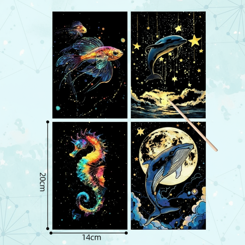 GlowArt – Glow-in-the-dark – Skrabelodssæt