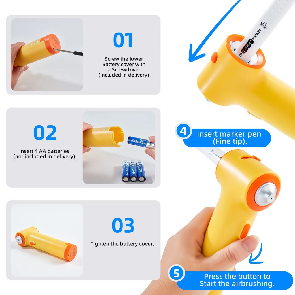 PaintBuddy – Kreativt & lærerigt – Bærbart airbrush-tegnesæt