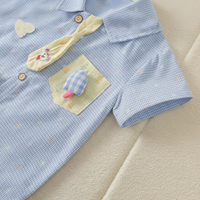 Thumbnail for KiddoStyle – Sød & blød – Børnejumpsuit med slips og patch