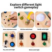 Thumbnail for TinyTech – Busy Board af træ med lys og kontakter – pædagogisk legetøj