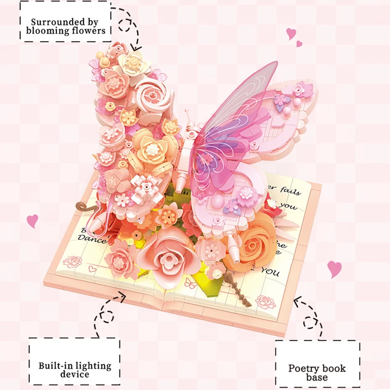 BloomBook – Romantisk & kreativt – 3D-blomsterbog med roser og sommerfugle