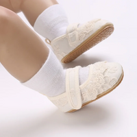 Thumbnail for PrincessLace – Elegant & sødt – babysko med blonder og velcrolukning