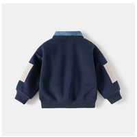 Thumbnail for CoolJunior – Varm og stilfuld – drengetrøje med denimkrave