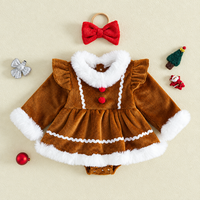 Thumbnail for LittleGinger – Varm og festlig – Baby-julejumpsuit med hårbånd