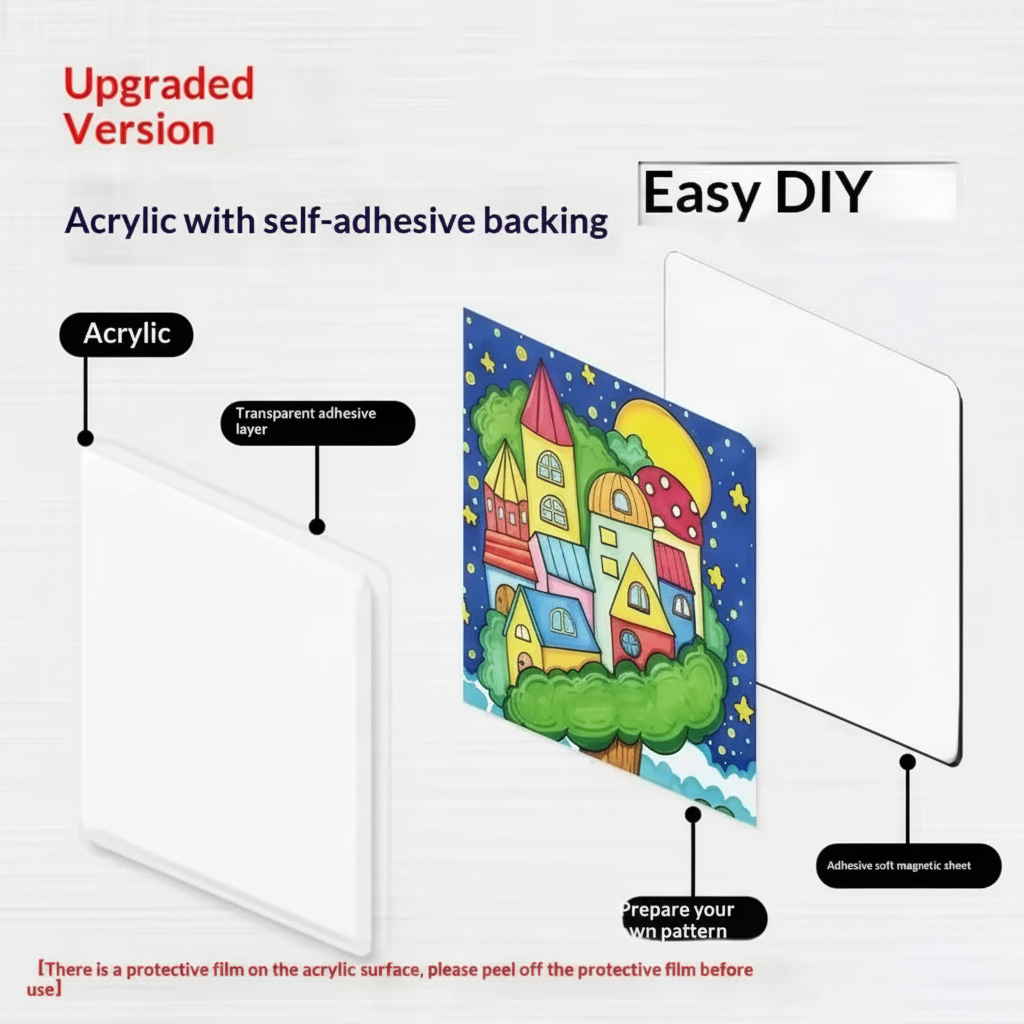 FridgeArt – Kreativt & personligt – DIY-akrylmagnetsæt til køleskabet