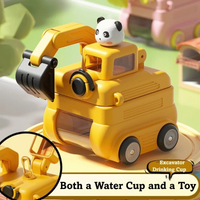Thumbnail for TinyExcavators – Unik & funktionel – Gravemaskine-vandflaske med sugerør