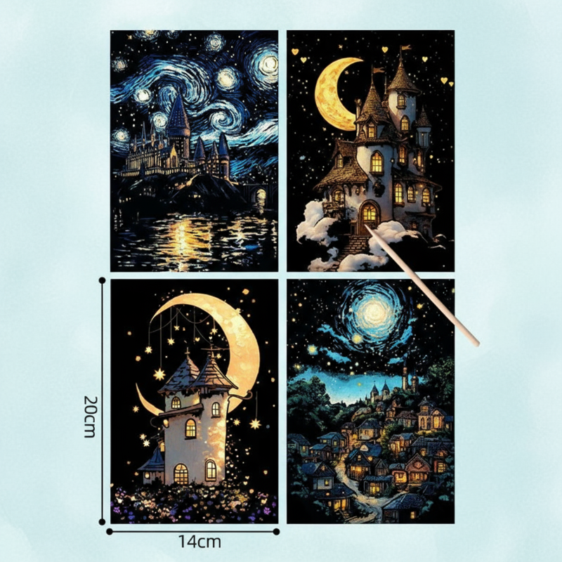 GlowArt – Glow-in-the-dark – Skrabelodssæt