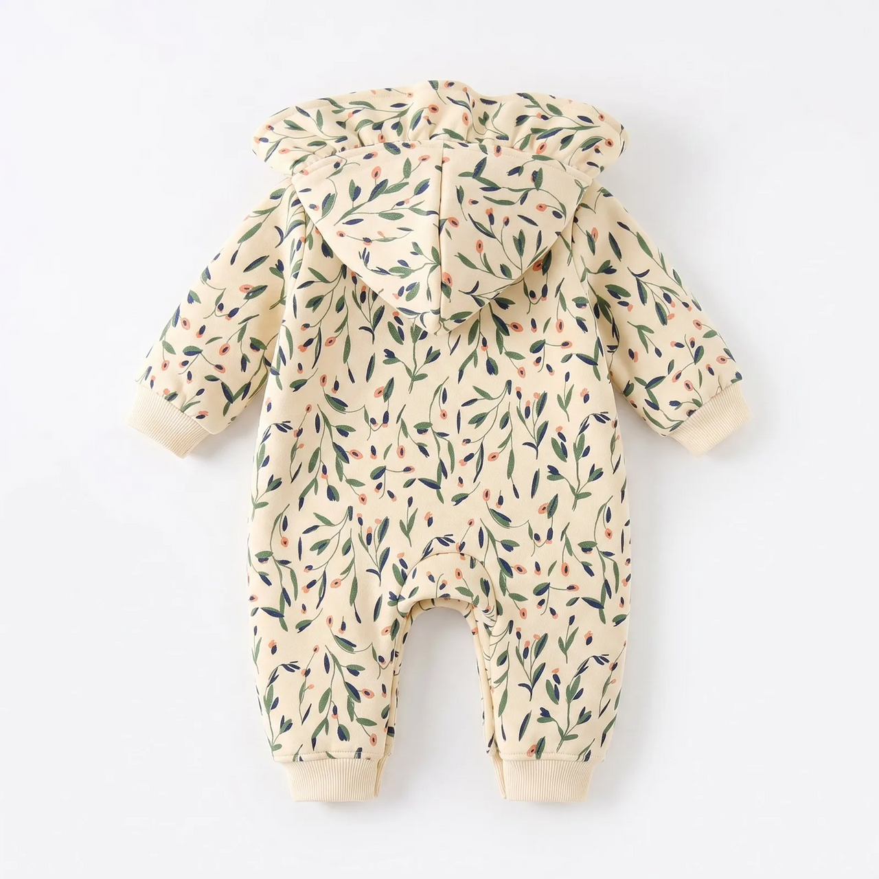 FloraCozy – Blødt & varmt – Vinterbody til babypiger med blomster