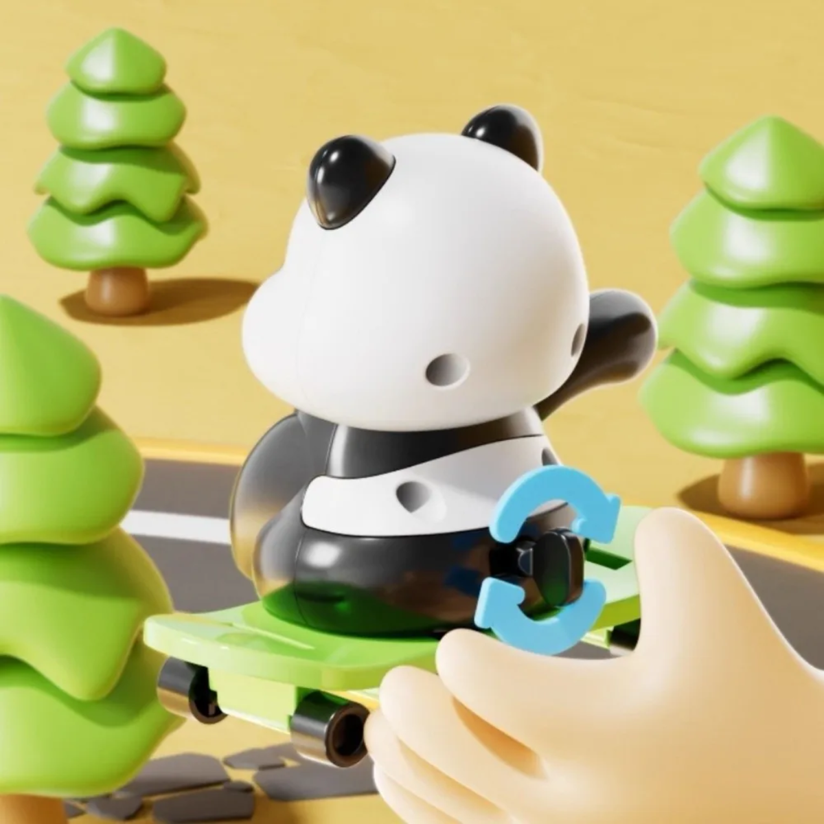 PandaPlay – Sjovt  & Aktivt – Optrækkeligt panda-legetøj