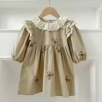 Thumbnail for Mini Fashion™ - Kjole - Beige mønsterKomfortabel og stilfuld - Forår Romper Kjoler Børn