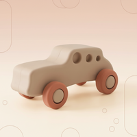 Thumbnail for Montessori Silicone Toy Car – Sikker & bidvenlig – Bidelegetøj i form af et køretøj i silikone