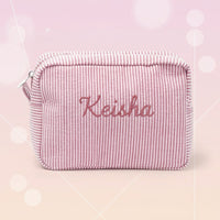 Thumbnail for Striped Name Pouch – Personlig og stilfuld – Makeup-taske