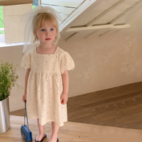Thumbnail for LittleTwinkle – Blødt og behageligt – børnekjole med dobbelte sløjfer